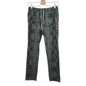 Lululemon JET CROP Luxtreme Ziggy Snake Green Slim Boyfriend Pants Women's Sz 4